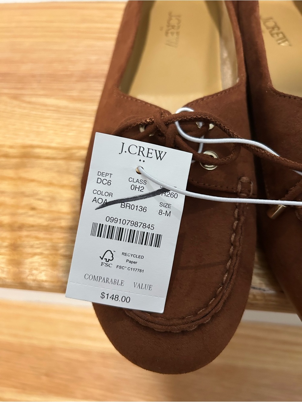 J. Crew Brown Boat Shoes with Bow Lacing - Picture 4 of 4